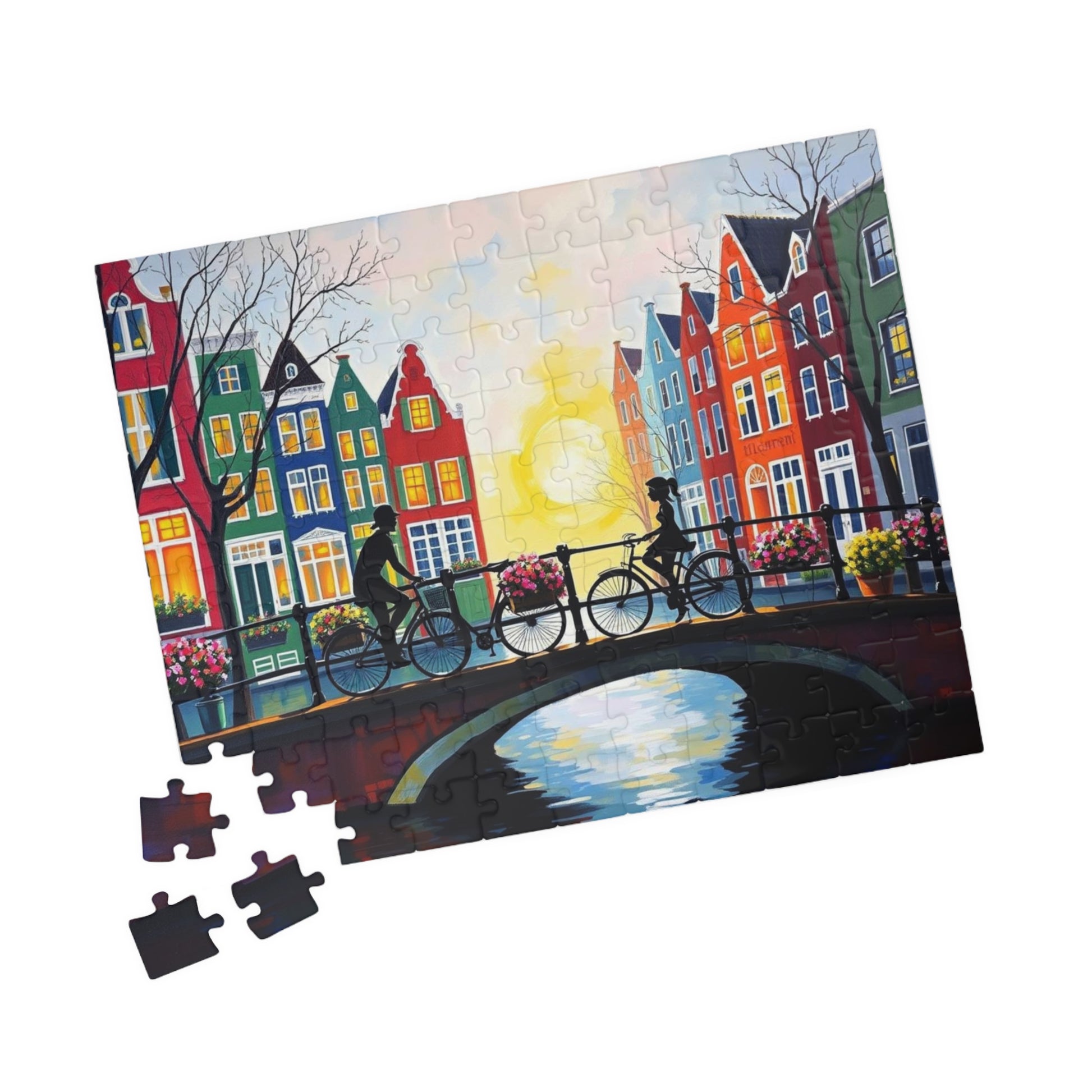 Amsterdam Bicycle Ride Jigsaw Puzzle - 110-1014 Pieces, Perfect for Family Fun, Game Nights, Art Lovers, Holiday or Birthday Gift Idea The Puzzle Chest