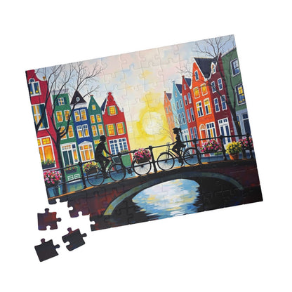 Amsterdam Bicycle Ride Jigsaw Puzzle - 110-1014 Pieces, Perfect for Family Fun, Game Nights, Art Lovers, Holiday or Birthday Gift Idea The Puzzle Chest