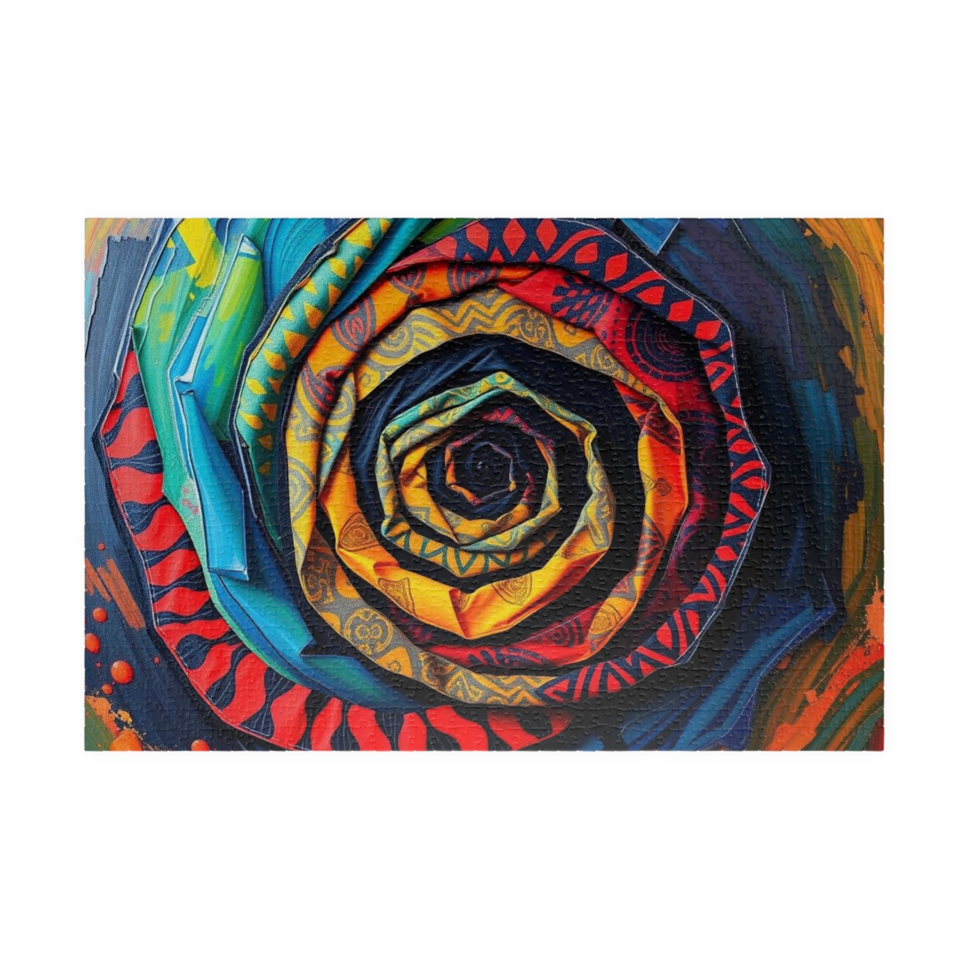Colorful Spiral Rose Puzzle, 110-1014 pieces Abstract Jigsaw, Stress Relief Game, Gift for Adults, Family Game Night, Mindful Art Therapy 1014 pcs (Horizontal) Puzzle The Puzzle Chest