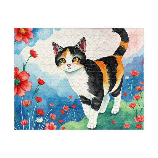 Whimsical Cat Puzzle, Cat Lover's Gift, Art Puzzle, Family Game Night, Indoor Activity, Cat Art Decoration 252 pcs (Horizontal) Puzzle The Puzzle Chest