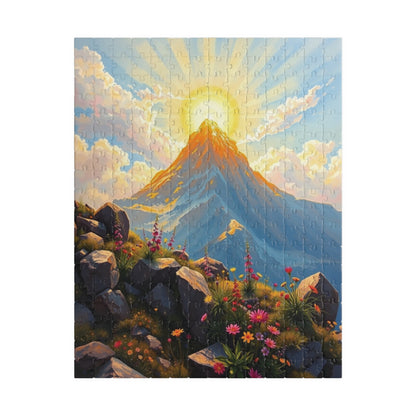 Golden Mount Sinai Puzzle, Mountain Landscape Religious Themed Jigsaw Game Toy, Nature-Inspired Inspirational Gift for Puzzle Lover, Mindful
