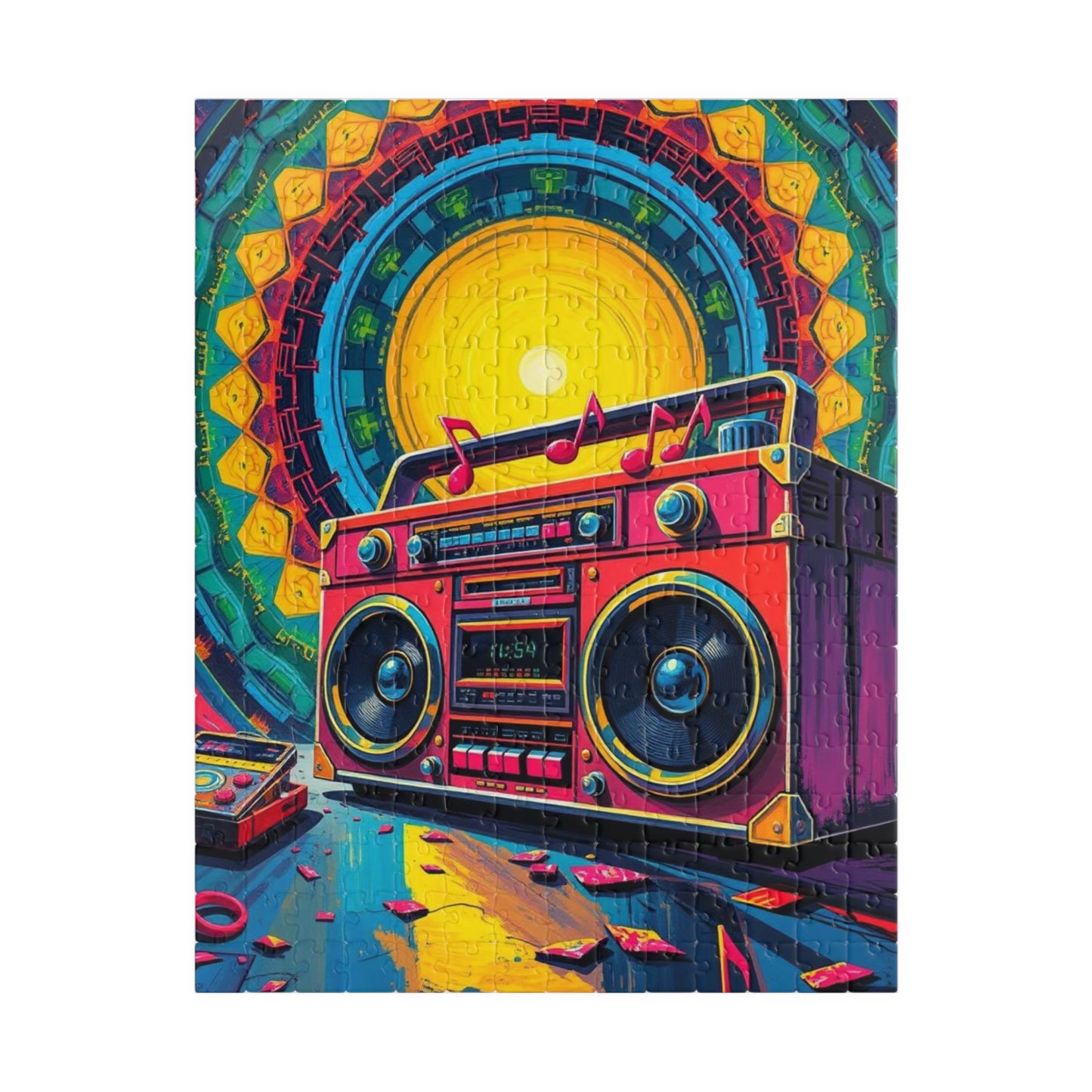 Retro Boombox Puzzle - 110 to 1014 Piece Pop Art Jigsaw Game, Music Lover Gift for Friend, Home Entertainment, Game Night Fun, 80s Nostalgia 252 pcs (Vertical) Puzzle The Puzzle Chest