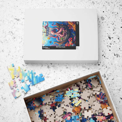 Sunken Pirate Ship Puzzle, Mysterious Underwater Nautical Scene with Octopus Jigsaw Game, Fun Family Activity, Puzzle Fanatic Gift Puzzle The Puzzle Chest