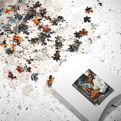 Chef Themed Afrocentric Puzzle - Culinary Black Art Jigsaw, Gift for Foodies, Family Fun Activity, Unique Gift for African American Male Puzzle The Puzzle Chest