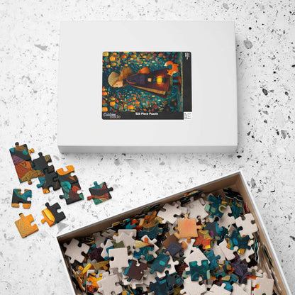 Lantern Path Jigsaw Puzzle – Whimsical Fall Puzzle for Adults, Girl with Fox and Pumpkin Lanterns Puzzle The Puzzle Chest