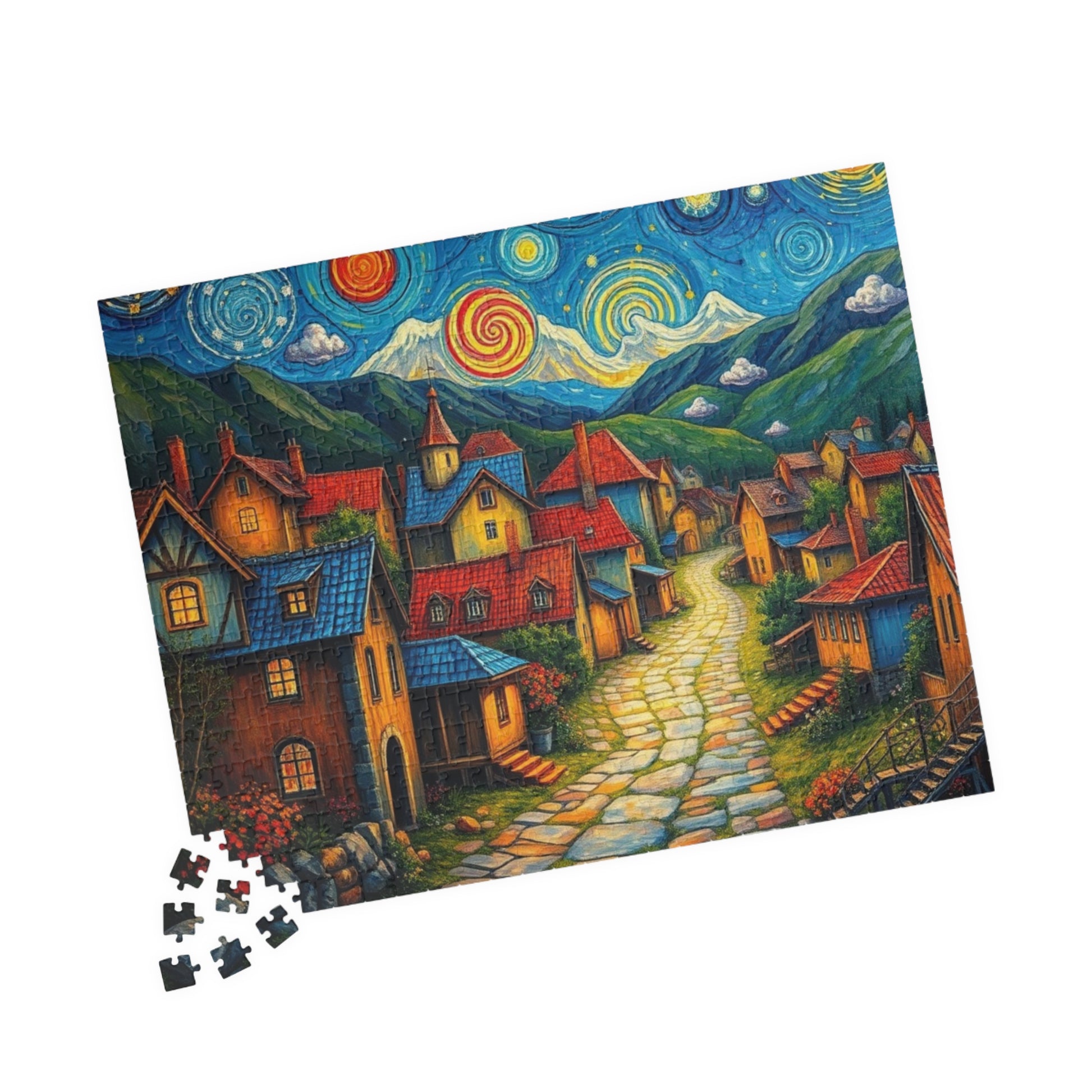 Charming Village Jigsaw Puzzle - Perfect for Family Fun, Adult Gift for Puzzle Lovers, Home Entertainment, Rainy Day Activity, Cozy Night In The Puzzle Chest