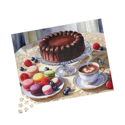 Dessert Puzzle, Chocolate Cake Food Culinary Art, Foodie Jigsaw Game Fun Family Night Entertainment, Kitchen Home Decor, Hobby Puzzle The Puzzle Chest