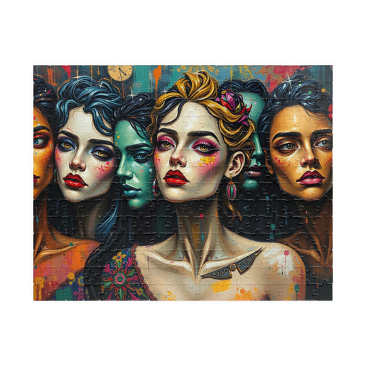 Artistic Women Puzzle, Colorful Puzzle for Gothic Art Lovers, Creative Gift for Friends and Family, Relaxing Activity, Solo Fun Brain Teaser 252 pcs (Horizontal) Puzzle The Puzzle Chest