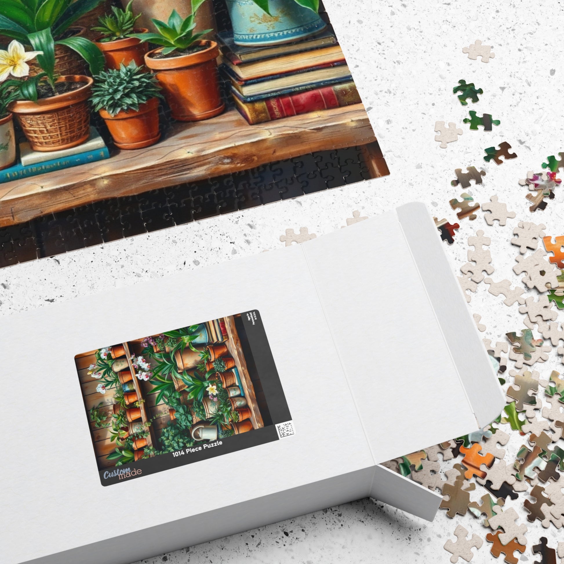 Botanical Garden Puzzle - Wooden Plant Shelf 110, 252, 520, 1014-piece | Nature Lover Gift, Family Activity, Botanical Art, Eco-Friendly Fun Puzzle The Puzzle Chest