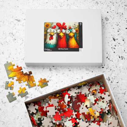 Colorful Cartoon Chickens Puzzle 110-520 Piece | Farm Animal Jigsaw Puzzle The Puzzle Chest