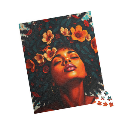 African American Jigsaw Puzzle, Black Female Portrait, Black Woman Art, Afrocentric Gift Puzzle The Puzzle Chest
