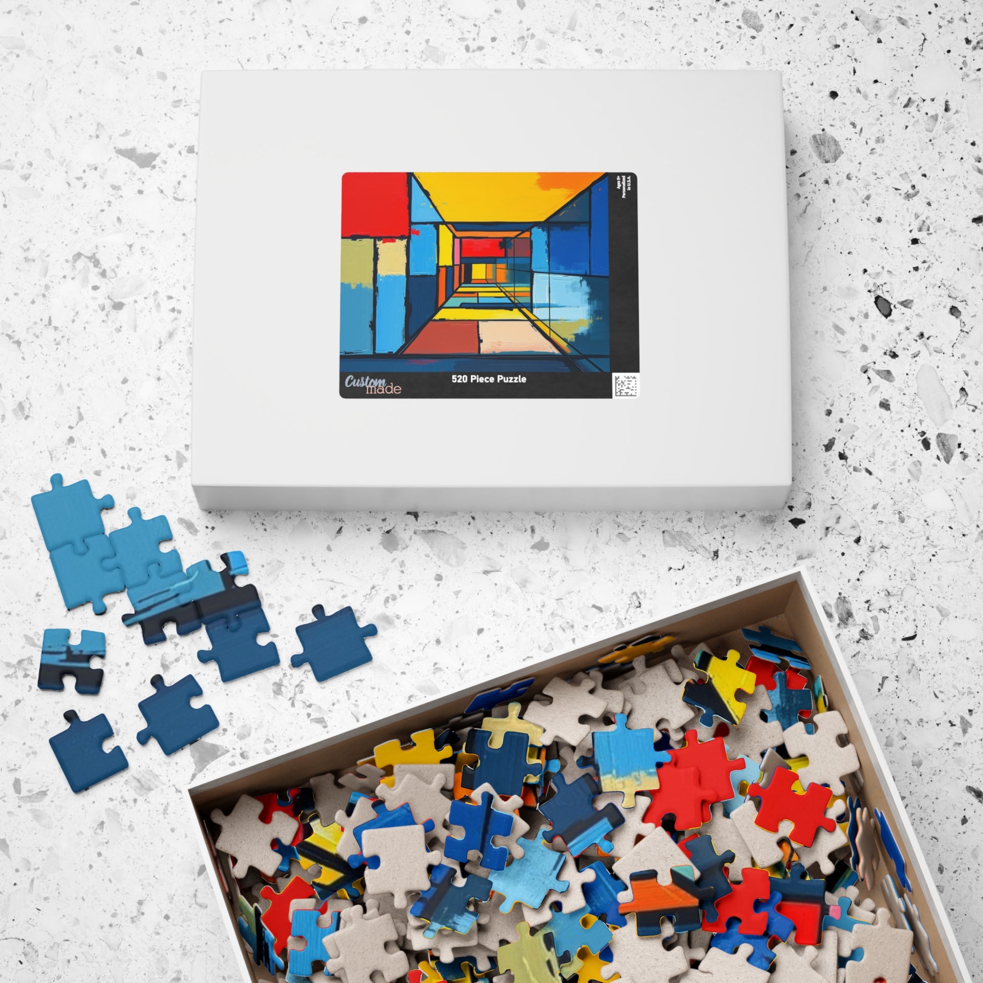 Colorful Abstract Art Puzzle - Geometric Shapes Jigsaw Game Puzzle The Puzzle Chest