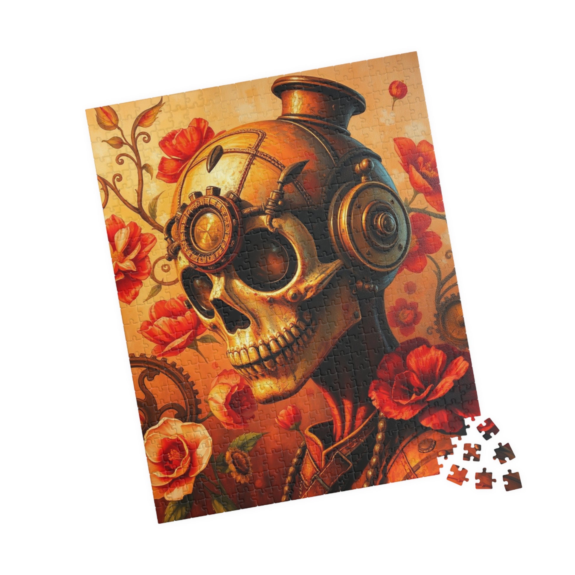 Steampunk Skull Puzzle, 110-1014 Piece Unique Art Gift, Family Fun, Halloween Puzzle Decor, Home Entertainment, Puzzle Lover Brain Teaser Puzzle The Puzzle Chest