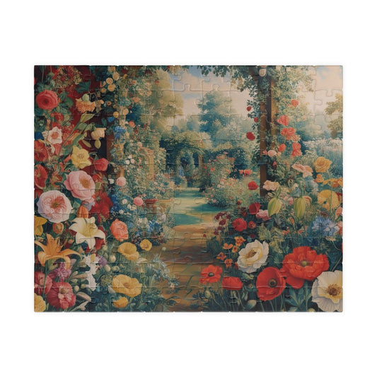Florals Garden Puzzle | 110, 252, 520, 1014-pieces Flower Jigsaw Game | Perfect Gift for Nature Lovers, Family Fun Night, Relaxation 110 pcs (Horizontal) Puzzle The Puzzle Chest