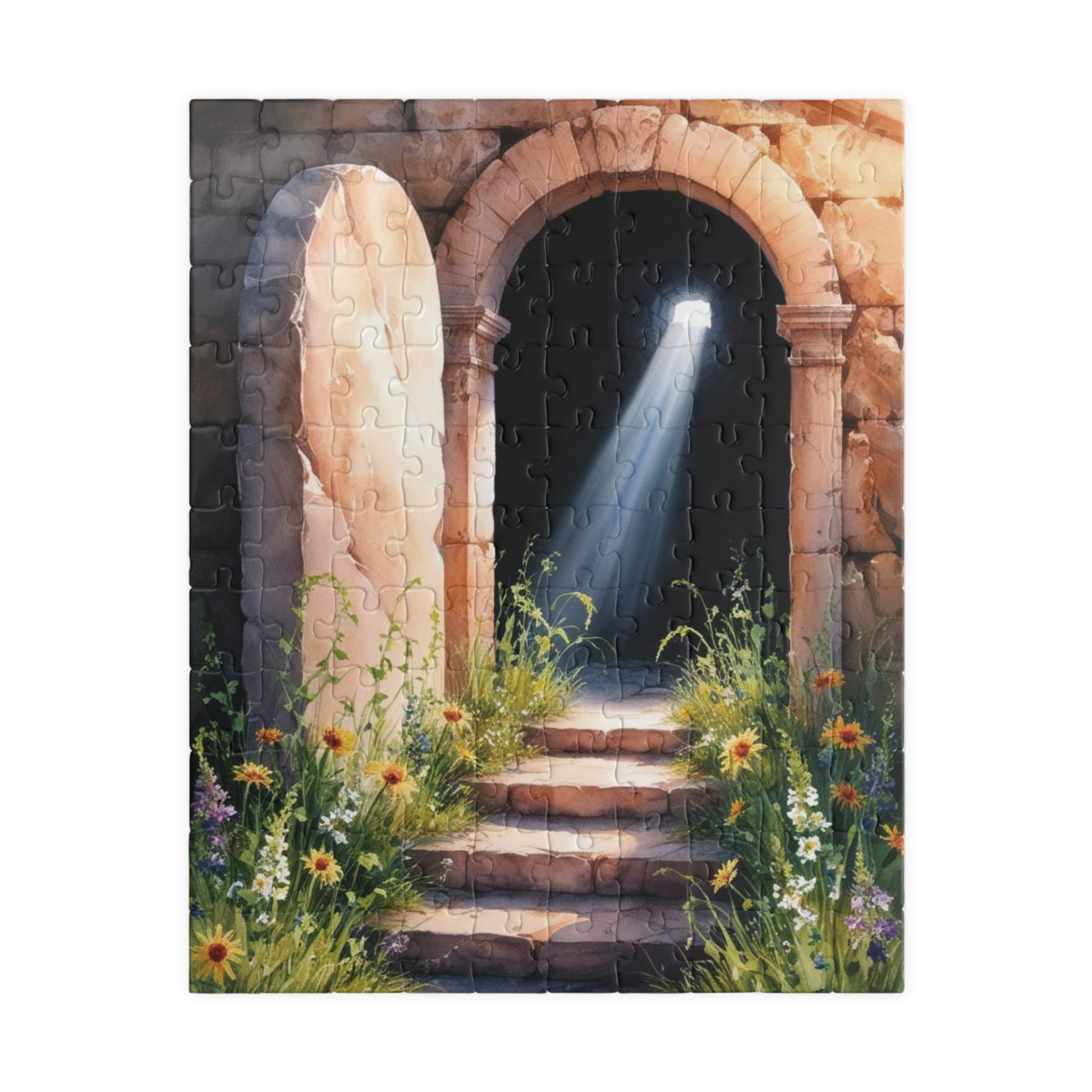 Religious Themed Puzzle, Bible Stone Tomb Puzzle, Christian Puzzle Enthusiasts, Easter Gift, Spiritual Jigsaw, Resurrection Scene Puzzle 110 pcs (Vertical) Puzzle The Puzzle Chest