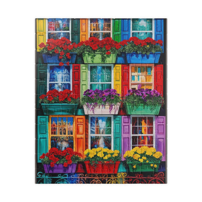 Colorful Flower Window Puzzle, 110/252/520/1014-piece Puzzle, Flower Lover Gift for Friends, Family Game Night, Fun Activity 110 pcs (Vertical) Puzzle The Puzzle Chest