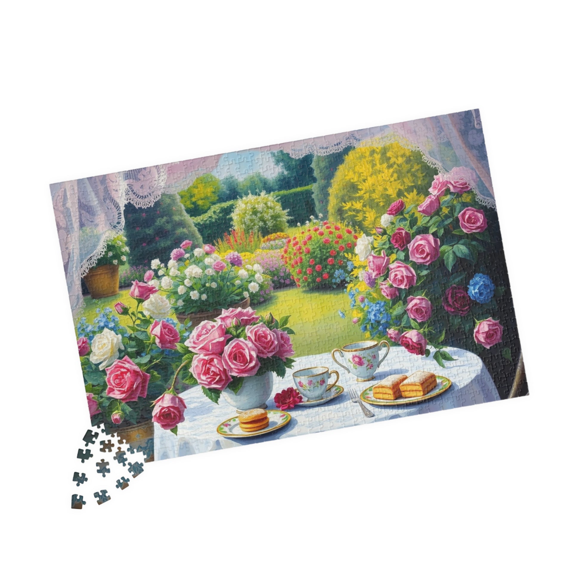 Charming Garden Scene Puzzle, Floral Flower Jigsaw Game, Creative Family Activity, Friend Gift for Garden Lover, Brain Teaser for Seniors Puzzle The Puzzle Chest