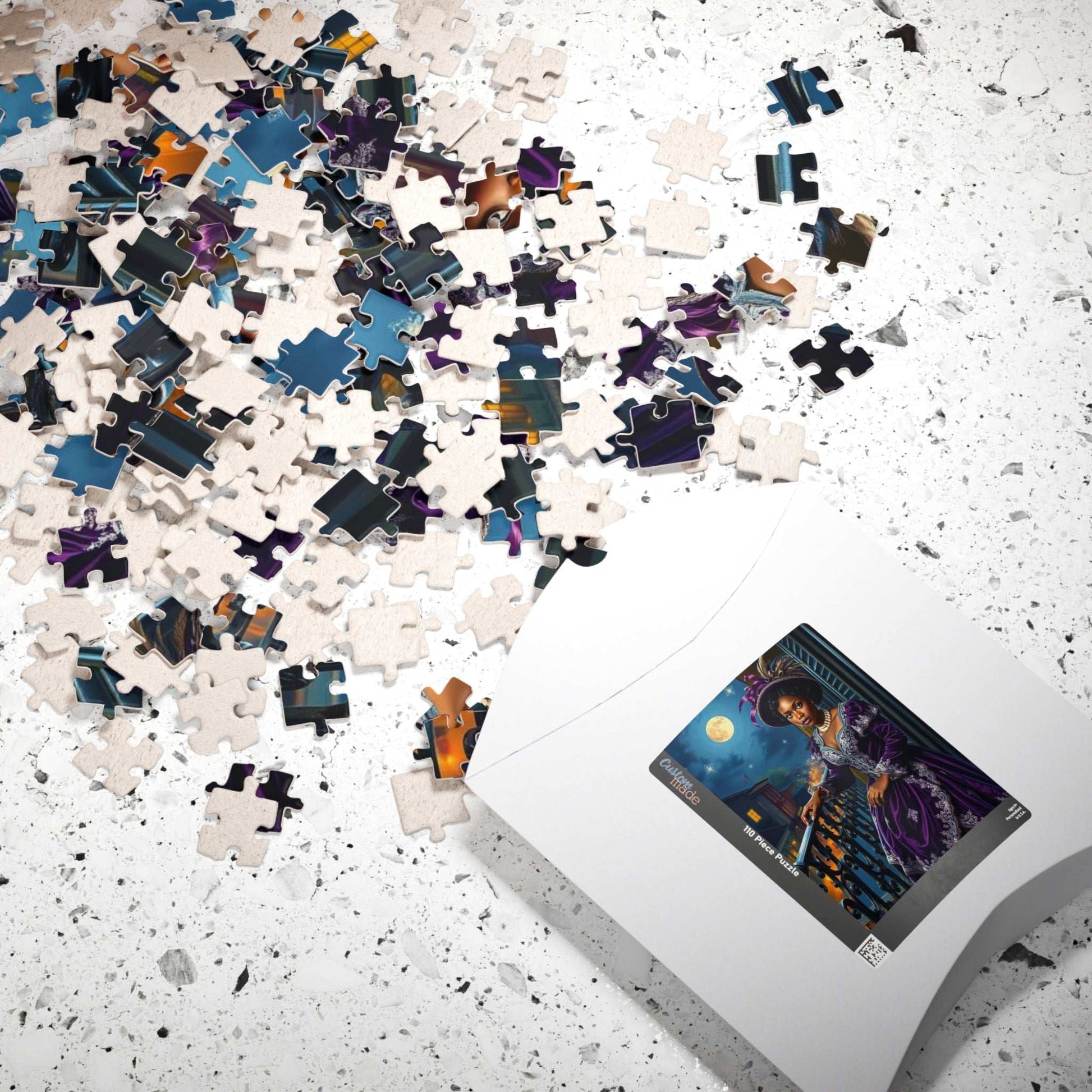 Mystical Moonlit Jigsaw Puzzle - Victorian Black Woman, African American Art Puzzle The Puzzle Chest