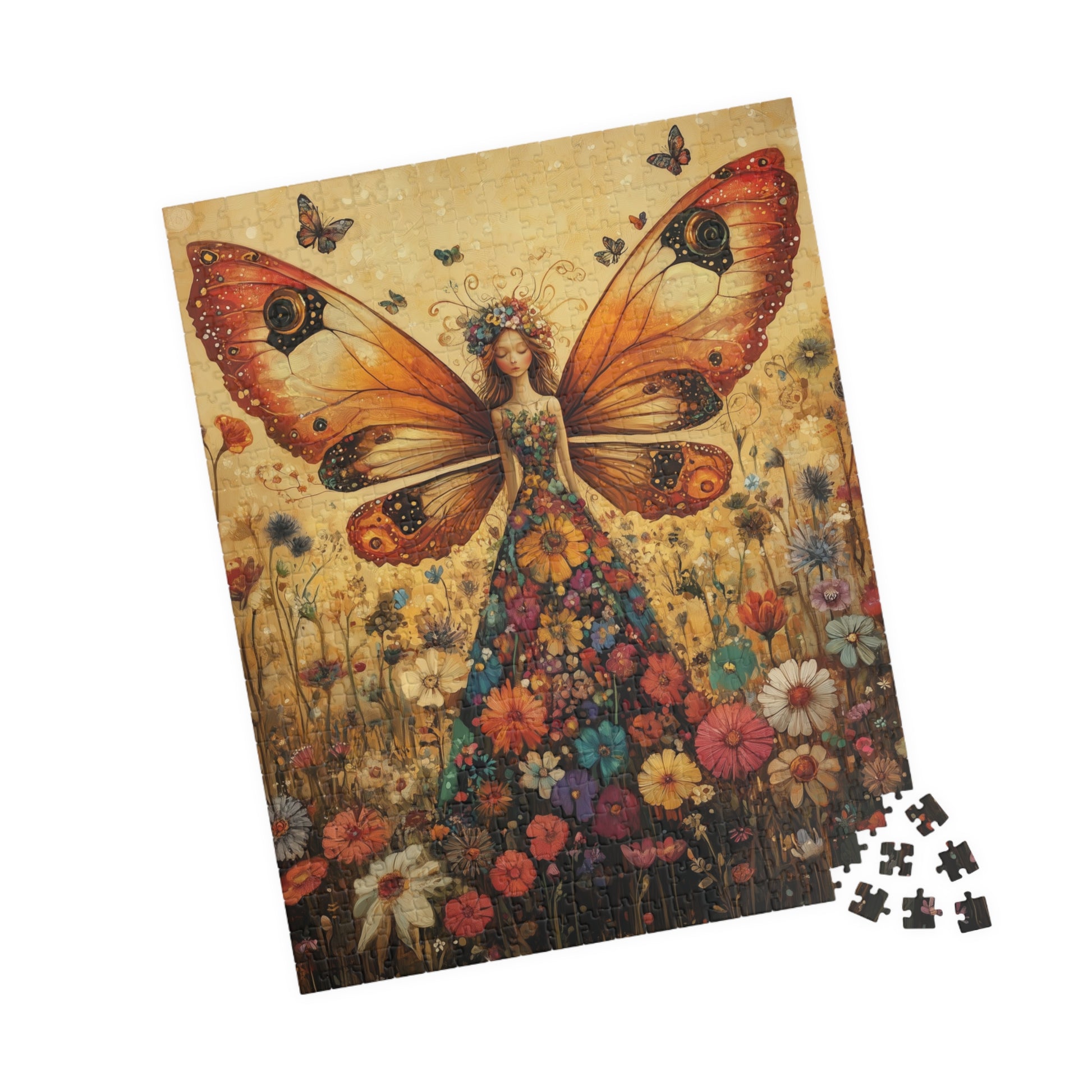 Butterfly Fairy Floral Dress Puzzle | Fantasy Jigsaw Puzzle 520 pcs (Vertical) Puzzle The Puzzle Chest