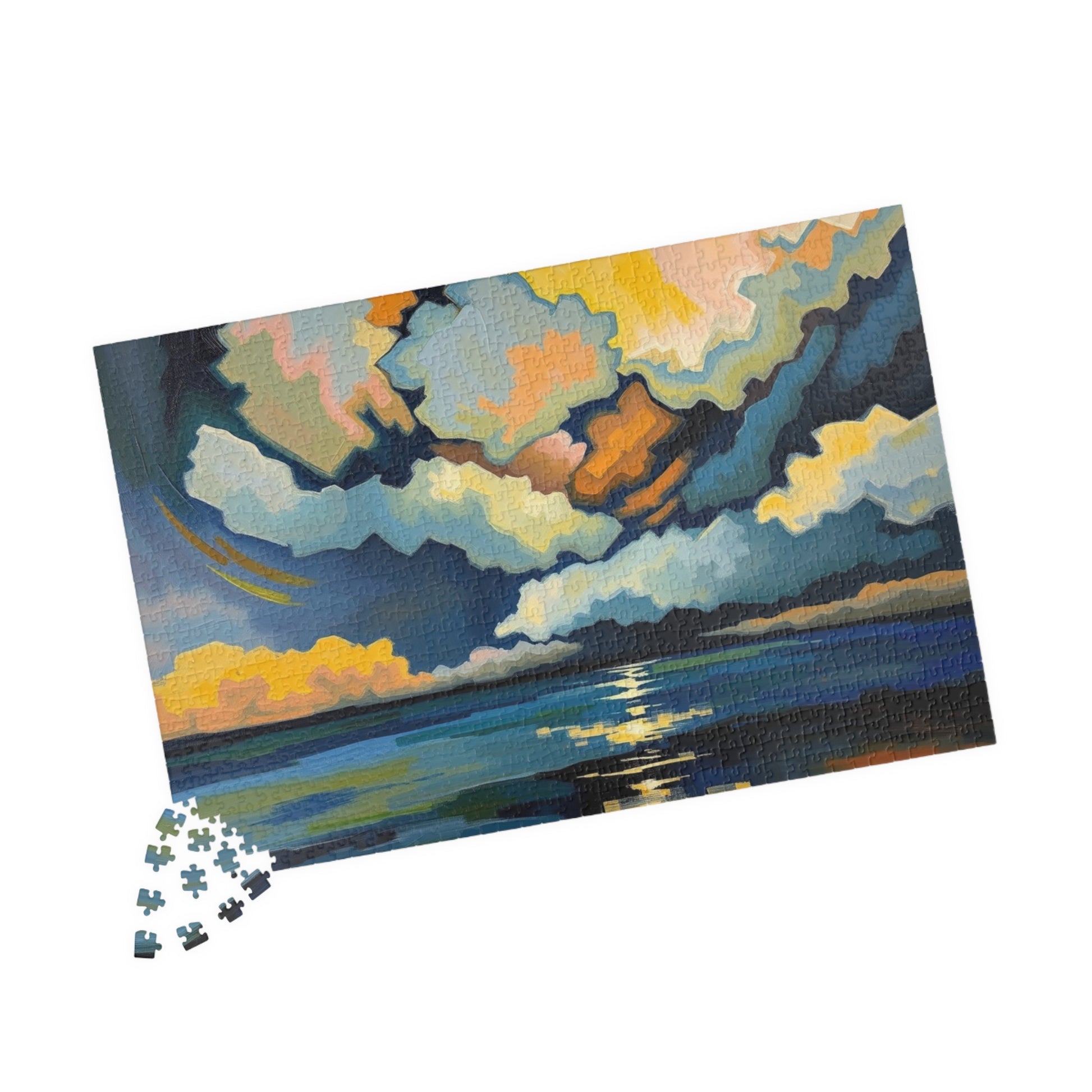 Serene Sunset Puzzle, Unique Abstract Art Jigsaw Game Puzzle The Puzzle Chest