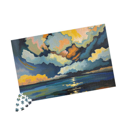 Serene Sunset Puzzle, Unique Abstract Art Jigsaw Game Puzzle The Puzzle Chest