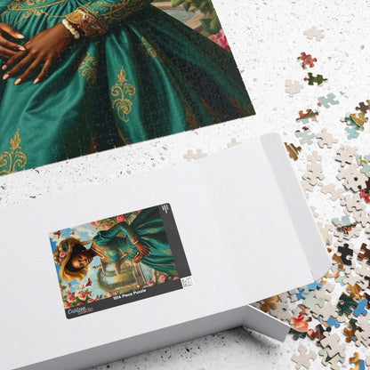 Floral Victorian Black Woman Jigsaw Puzzle, African American Lady Art, Afrocentric Artwork Puzzle The Puzzle Chest