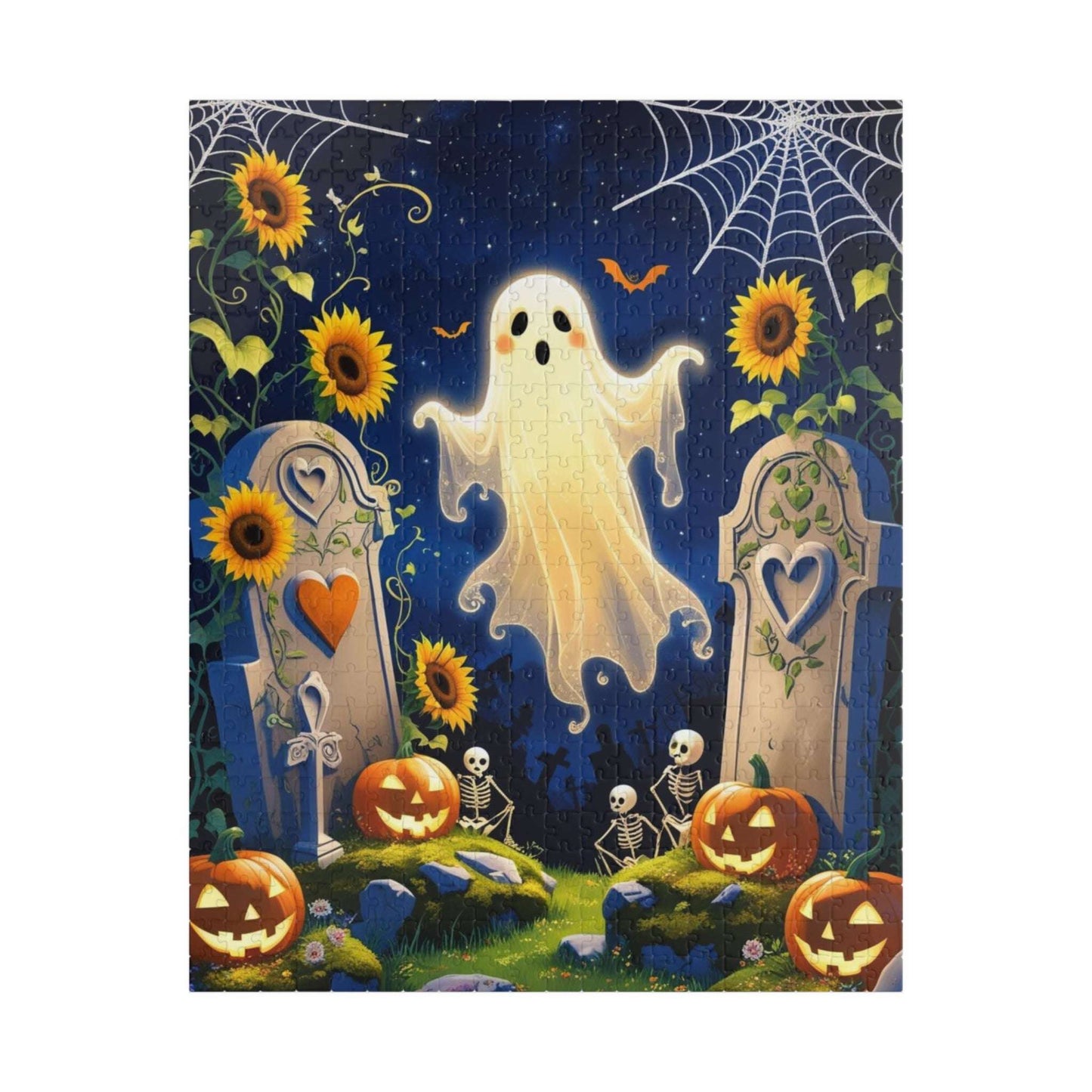 Blooming Graveyard Ghost Jigsaw Puzzle - 110, 252, 520, 1014-piece Halloween Puzzle