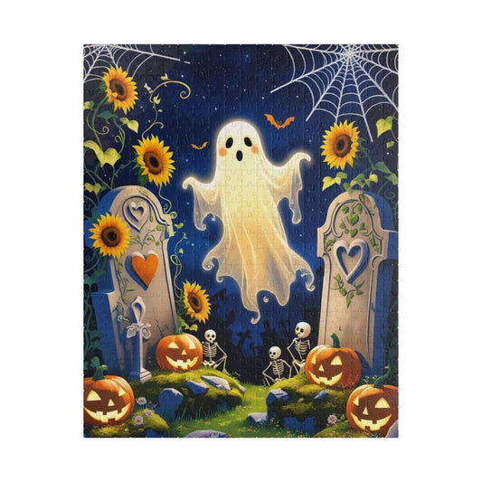 Blooming Graveyard Ghost Jigsaw Puzzle - 110, 252, 520, 1014-piece Halloween Puzzle