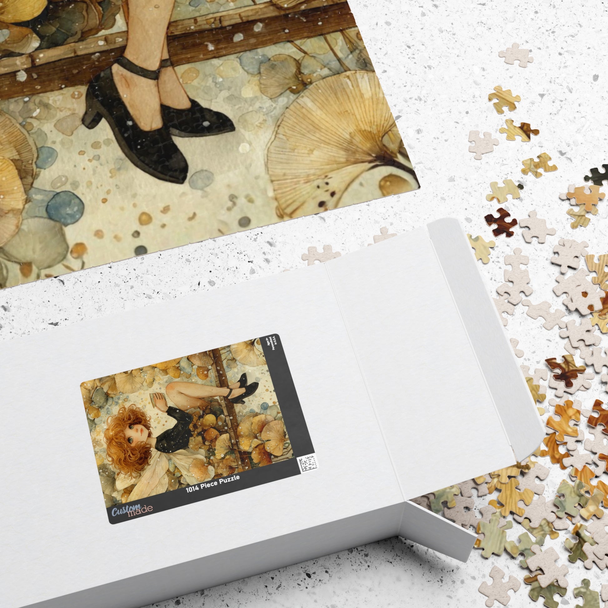 Misty Forest Fairy Jigsaw Puzzle - Enchanted Autumn Fairy Watercolor Woodland Bridge Fantasy Art Puzzle The Puzzle Chest