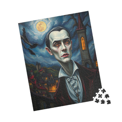 Vampire Gothic Manor Jigsaw Puzzle, Dark Fantasy Stormy Sky Art, Halloween Game, Challenging Adult Toy, Mind-bending Activity, Unique Gift Puzzle The Puzzle Chest