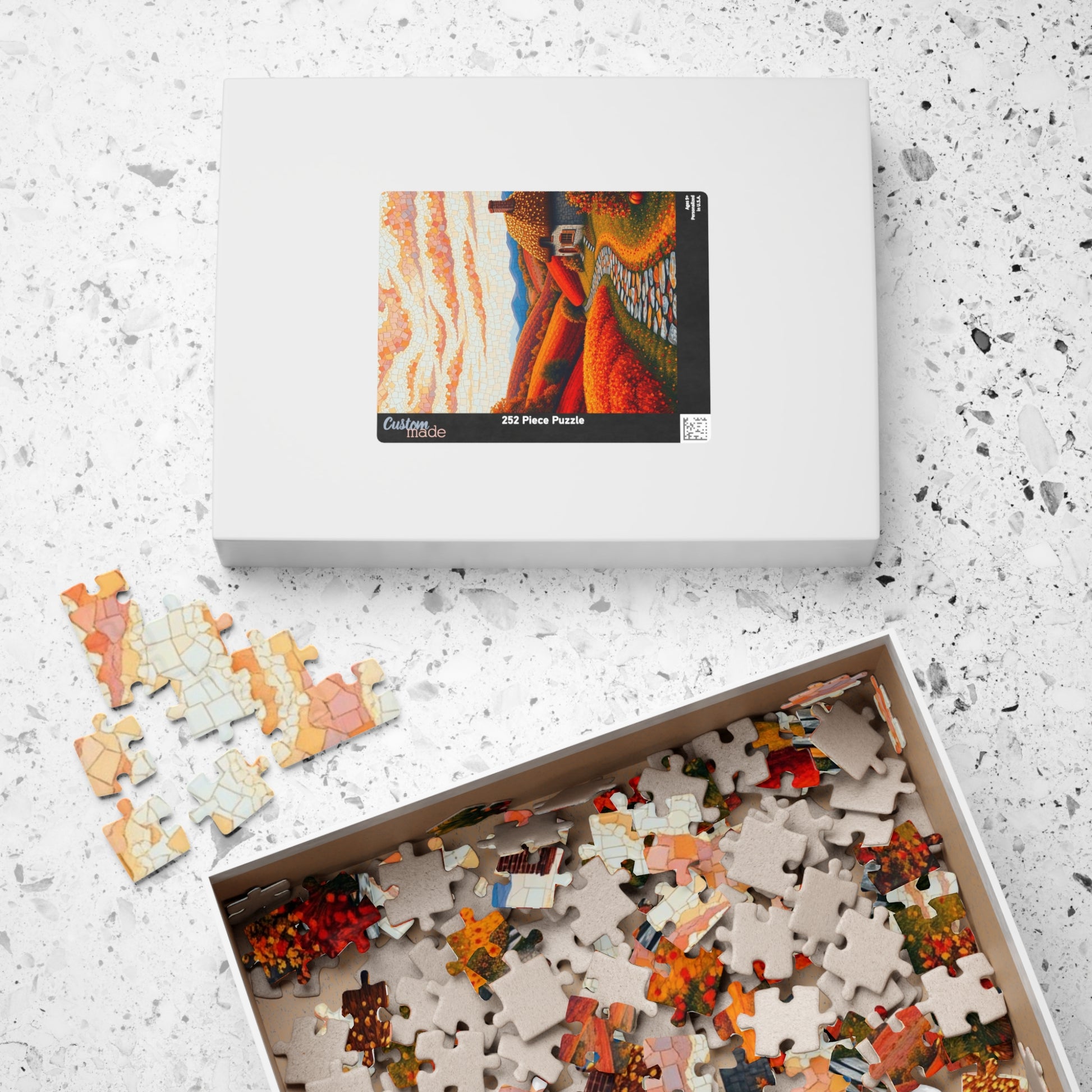 Autumn Landscape Mosaic Puzzle, Cozy Fall Home Decor, Gift for Puzzle Lovers and Art Enthusiast, Family Activity, 1014- Piece Jigsaw Puzzle The Puzzle Chest