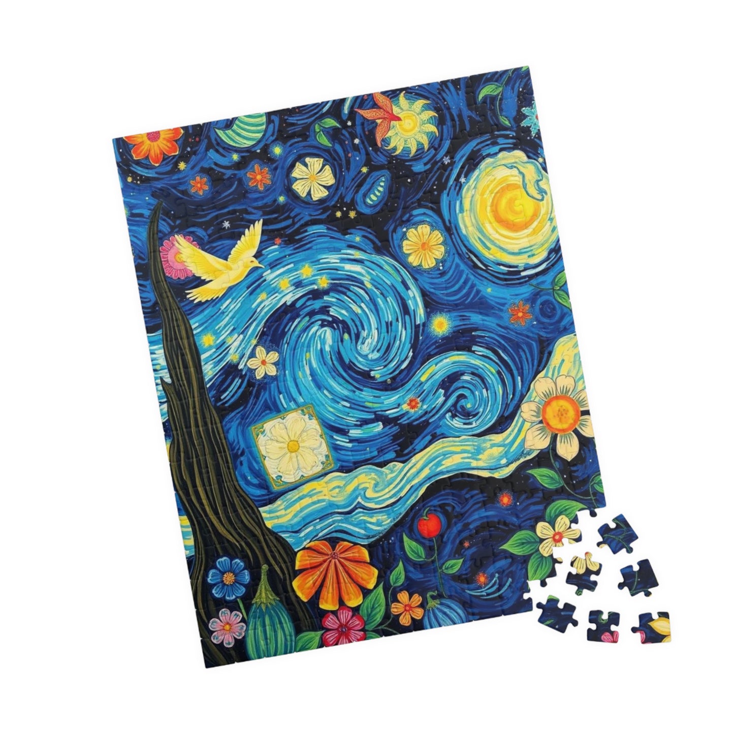 Vibrant Starry Night Jigsaw Puzzle, 110-1014 pieces, Perfect Gift for Art Lovers, Family or Solo Fun Home Decoration, Quiet Leisure Activity