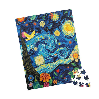 Vibrant Starry Night Jigsaw Puzzle, 110-1014 pieces, Perfect Gift for Art Lovers, Family or Solo Fun Home Decoration, Quiet Leisure Activity