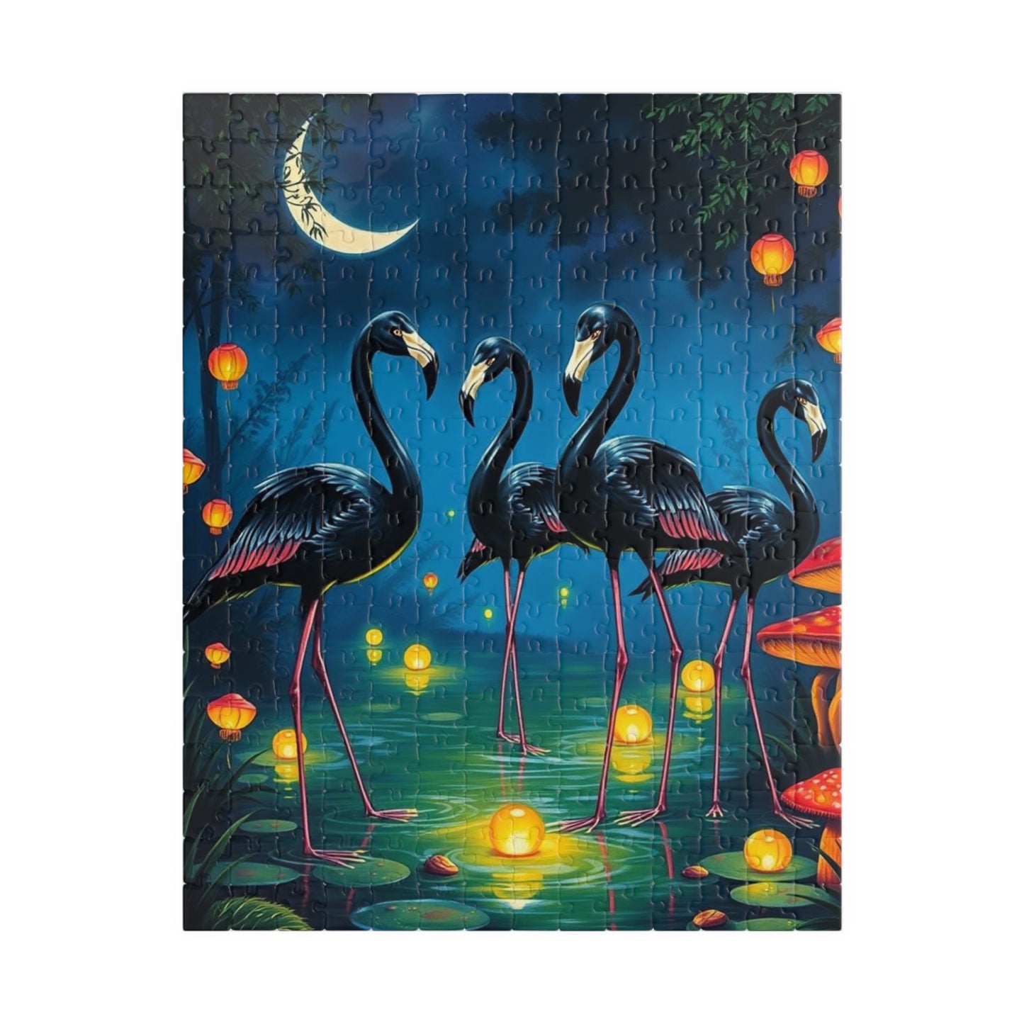 Magical Night Flamingo Puzzle - 110 to 520 Piece Nature Puzzle Game, Perfect Gift for Family Fun, Puzzle Enthusiasts, Home Entertainment