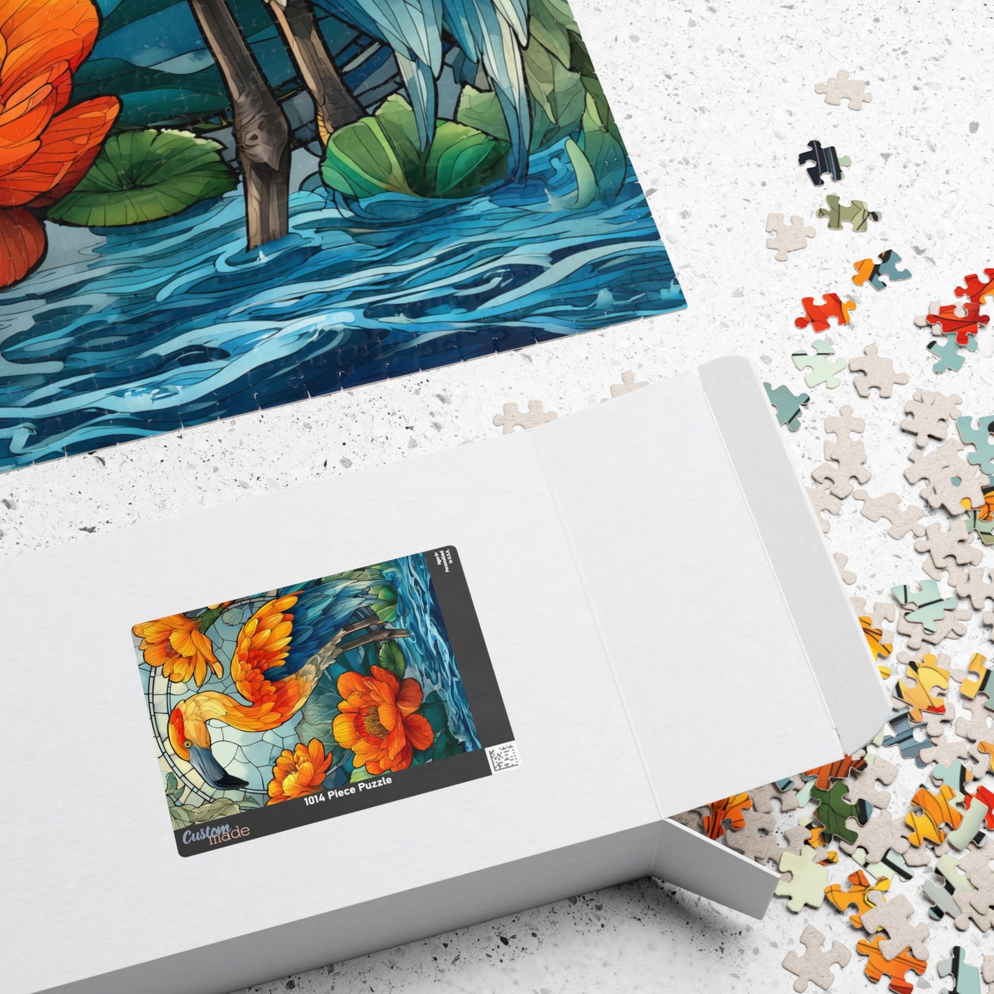 Flamingo & Marigold Jigsaw Puzzle — Vibrant Tropical Bird Art (110/252/520/1014 pcs) Puzzle The Puzzle Chest