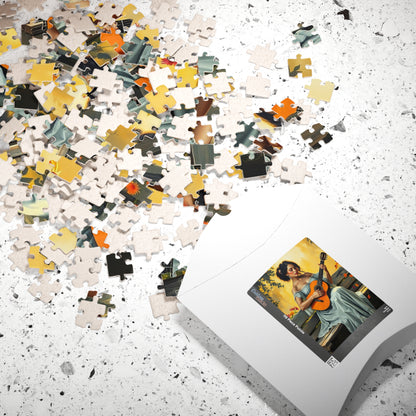 Latina Musician Jigsaw Puzzle (110, 252, 520, 1014-piece), Woman Playing Guitar, Folkloric Dress, Creative Pastime, Mind Exercise, Giftable Puzzle The Puzzle Chest