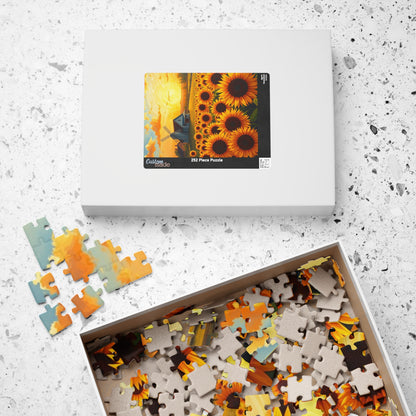 Jigsaw Puzzle, Sunflowers Landscape 110-1014 Piece - Farmhouse Windmill Sunrise, Brain Teaser Game, Family Activity, Home Decor, Gift Idea, Puzzle The Puzzle Chest