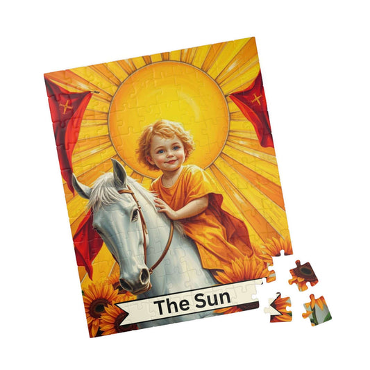 Sunshine Horse Puzzle - Tarot Card Style Jigsaw Game Ideal for Holiday or Birthday Gift, Mindfulness Activity, Family Game Night, Solo Fun 110 pcs (Vertical) Puzzle The Puzzle Chest