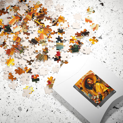 Colorful African American Puzzle Art - Beautiful Black Woman in Yellow Dress, 110-1014 pieces, Gift for Art Lovers, Home Decor, Puzzle Night Puzzle The Puzzle Chest