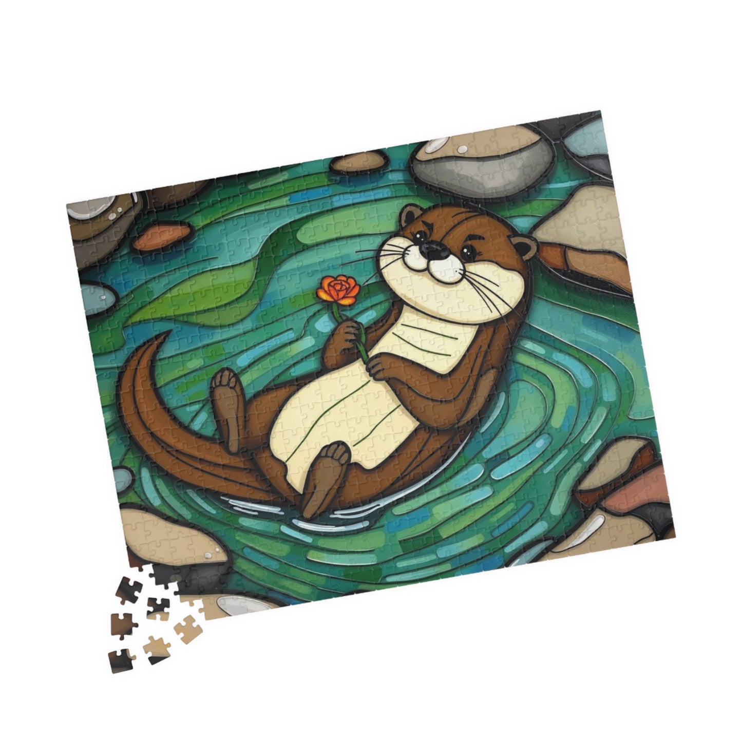 River Serenity Otter Puzzle - 110-1014 Piece Cute Wildlife Animal Jigsaw Game for Fun Family Activity, Unique Gift Idea, Creative Challenge
