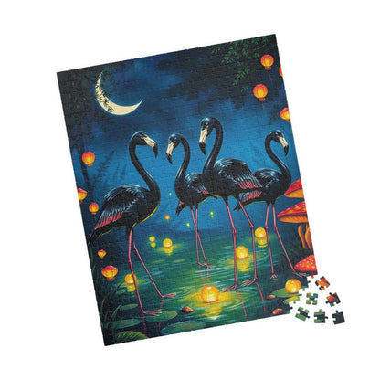 Magical Night Flamingo Puzzle - 110 to 520 Piece Nature Puzzle Game, Perfect Gift for Family Fun, Puzzle Enthusiasts, Home Entertainment