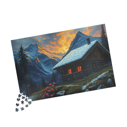 Mountain Cabin Puzzle - Cozy Atmosphere, Nature Lovers Gift, Family Activity, Mindful Challenge, 110 to 1014-Piece Options Puzzle The Puzzle Chest