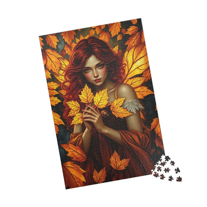 Autumn Leaves Forest Fairy Jigsaw Puzzle, 110, 252, 520, 1014-piece, Cozy Indoor Activity, Gift for Puzzle Lover, Fall Home Decor, Leafy Art Puzzle The Puzzle Chest