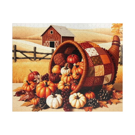 Cornucopia Jigsaw Puzzle - Fall Harvest Autumn Pumpkin Jigsaw Game Puzzle The Puzzle Chest