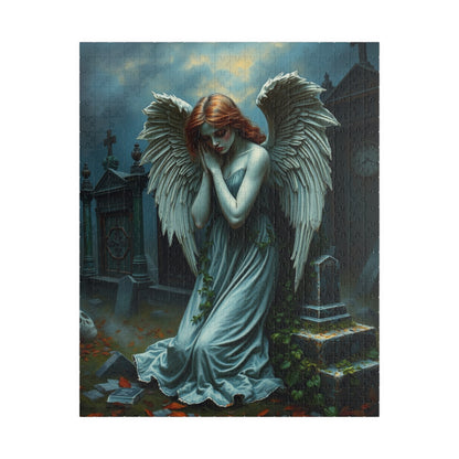 Gothic Angel Statue Puzzle, Mystical Jigsaw Game for Adults, Unique Gift for Puzzle Lovers, Spiritual Art, Perfect for Halloween, Meditation 520 pcs (Vertical) Puzzle The Puzzle Chest