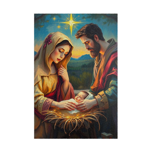 Religious Holiday Jigsaw Puzzle, Nativity Scene Ideal for Christian Family Activity, Christmas Birthday Gift for Friends, Educational Fun
