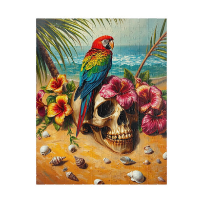 Colorful Parrot Skull Puzzle, Fun Nature Theme Jigsaw Game for Adults, Family Game Night, Beach Lover and Puzzle Enthusiast Holiday Gift 252 pcs (Vertical) Puzzle The Puzzle Chest