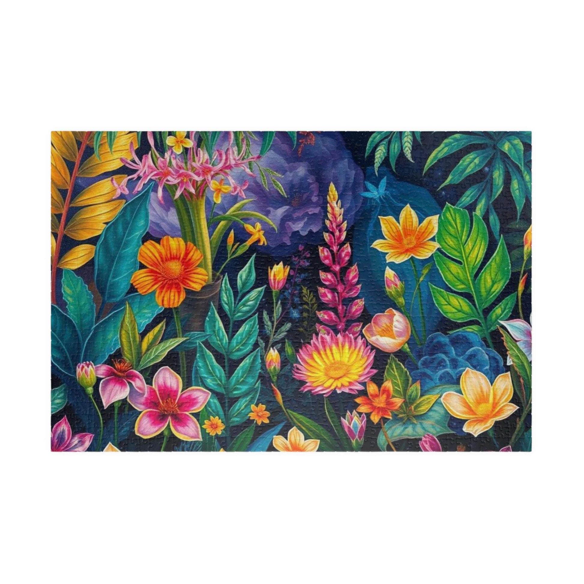 Twilight Garden Floral Jigsaw Puzzle - 110, 252, 520, 1014-piece Mystic Flower Puzzle