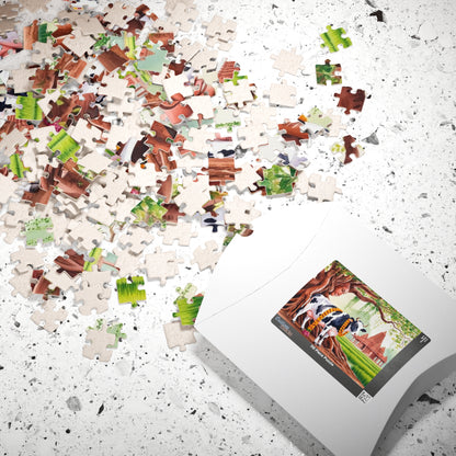 Serene Cow Puzzle - 110 to 1014 Pieces, Meditation Gift for Cow Lovers, Family Fun Activity, Unique Home Entertainment, Mindfulness Puzzle