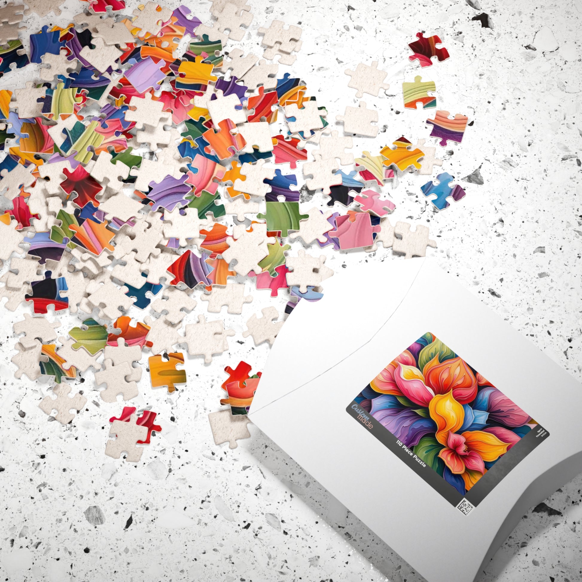 Floral Art Puzzle: Vibrant 110, 252, 520, 1014-piece Abstract Jigsaw Game, Home Decor, Gift Idea for Adults, Family Fun Activity Puzzle The Puzzle Chest